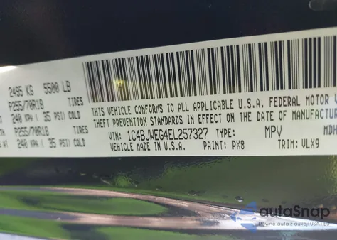 2014 Jeep Wrangler Unlimited Altitude from USA, damaged, VIN 1C4BJWEG4EL257327